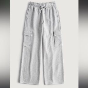 NWT Hollister Gilly Hicks Active Wide Leg Cargo Sweatpant Grey